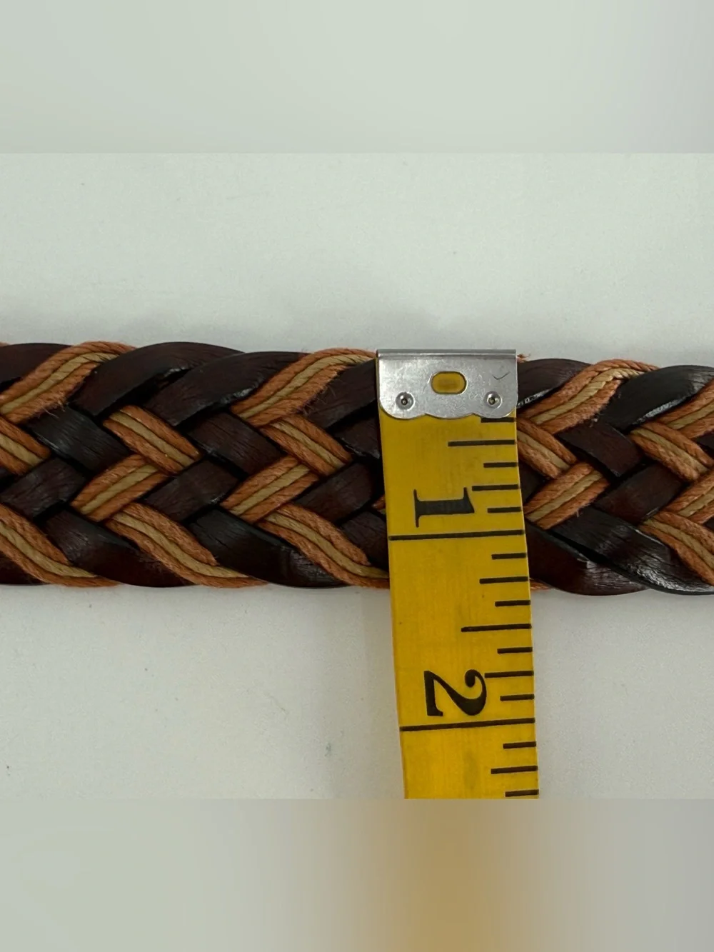 Leather Braided Woven Leather Men’s Belt 38